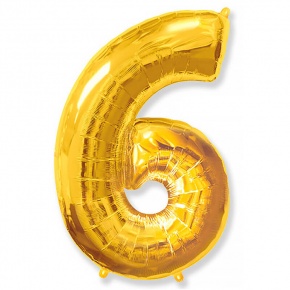 Шар гелиевый цифра 6 (40х102 см) в Дмитрове