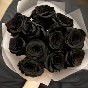 Букет "Черная королева" из 11 черных роз Эквадор (60 см) в Дмитрове