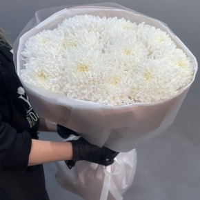 Букет из 11 белых хризантем  в Дмитрове