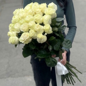 Монобукет из 25 роз Эквадор Мондиаль (80 см) в Дмитрове