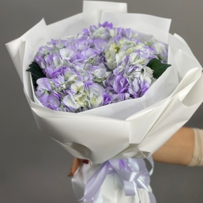 Букет из 5 фиолетовых гортензий в Дмитрове