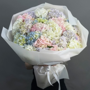 Букет из 23 гортензий микс в Дмитрове