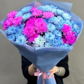 Букет "Матильда" из 15 кустовых хризантем в Дмитрове