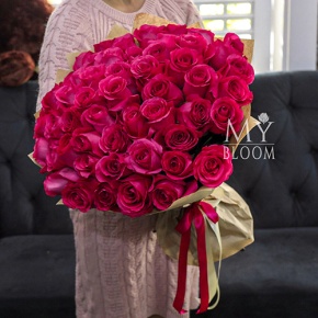 Букет 51 роза Эквадор Пинк Флоид (60 см) в Дмитрове