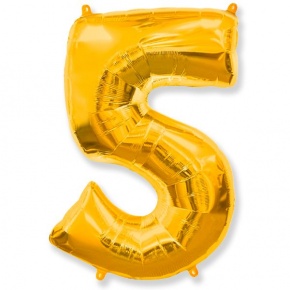 Шар гелиевый цифра 5 (40х102 см) в Дмитрове