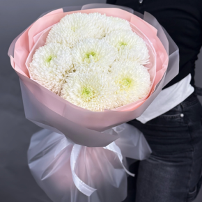 Нежный букет из 7 хризантем Магнум в Дмитрове