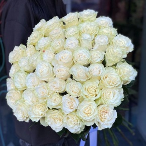 Букет из 51 розы Эквадор Мондиаль под ленту (80 см) в Дмитрове