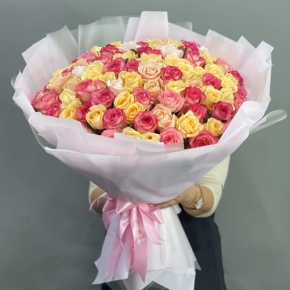 Букет из 101 розы  микс (70 см) в Дмитрове