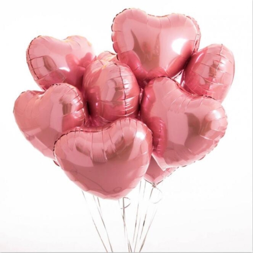 Сердце розовое фольгированный шар с гелием (45 см) в Дмитрове