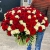 Букет 151 роза красный и белый микс (60 см) в Дмитрове