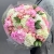 Букет "Лос-Анджелес" из гортензий, кустовых пионовидных роз Мадам Бомбастик и рускуса в Дмитрове